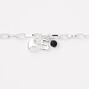 Silver Initial Puffy Heart Charm Bracelet - S,