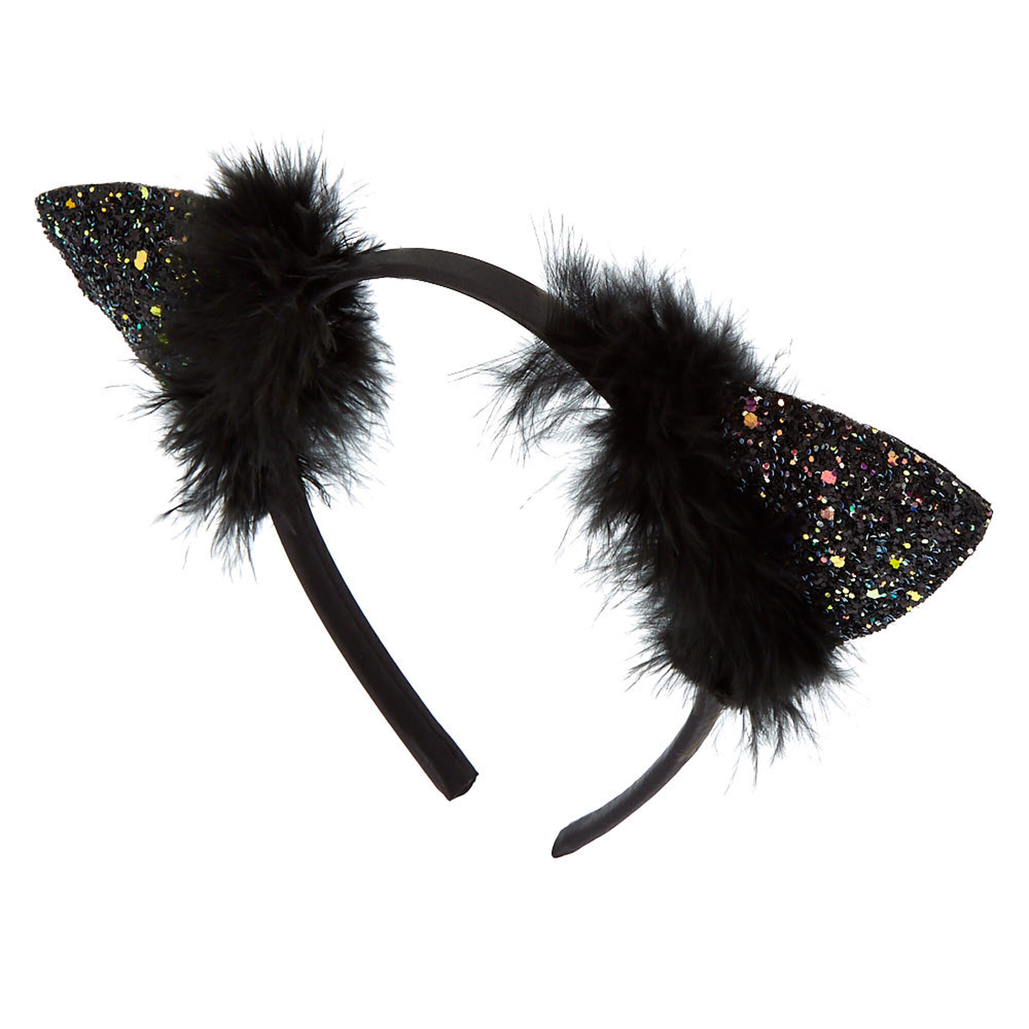 Cake Glitter Cat Ears Headband Black Icing Us