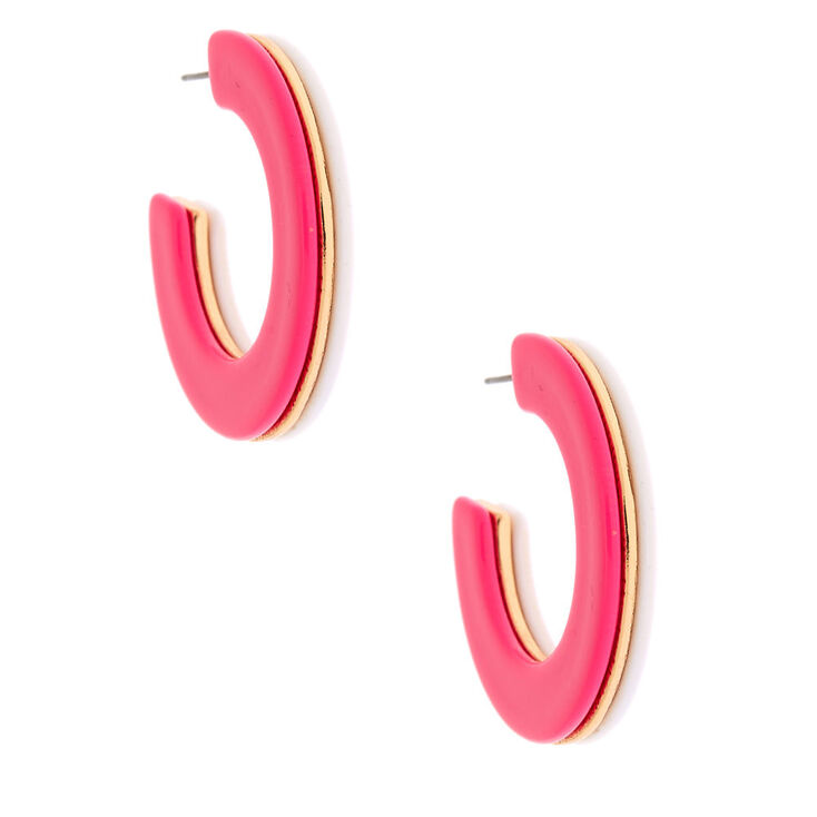40MM Layered Hoop Earrings - Pink,