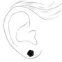 Sterling Silver Carved Rose Stud Earrings - Black,