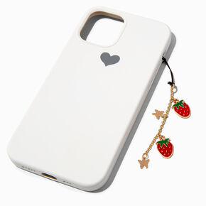 Enamel Strawberry Chain Phone Charm,