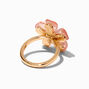 Pink Flower Gold-tone Ring,