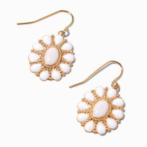 Gold Opal Western Daisy 1&quot; Drop Earrings,