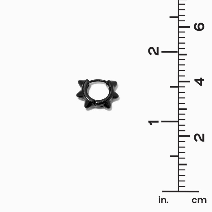 Black 10MM Spike Hoop Earrings,