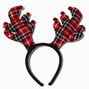 Jingle Bells Plaid Reindeer Antlers Headband,