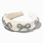 Ivory Embellished Bows Puffy Headband,