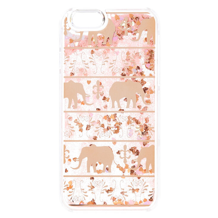 Pretty Gold Elephant Liquid Fill Phone Case - Fits iPhone 6/6S,