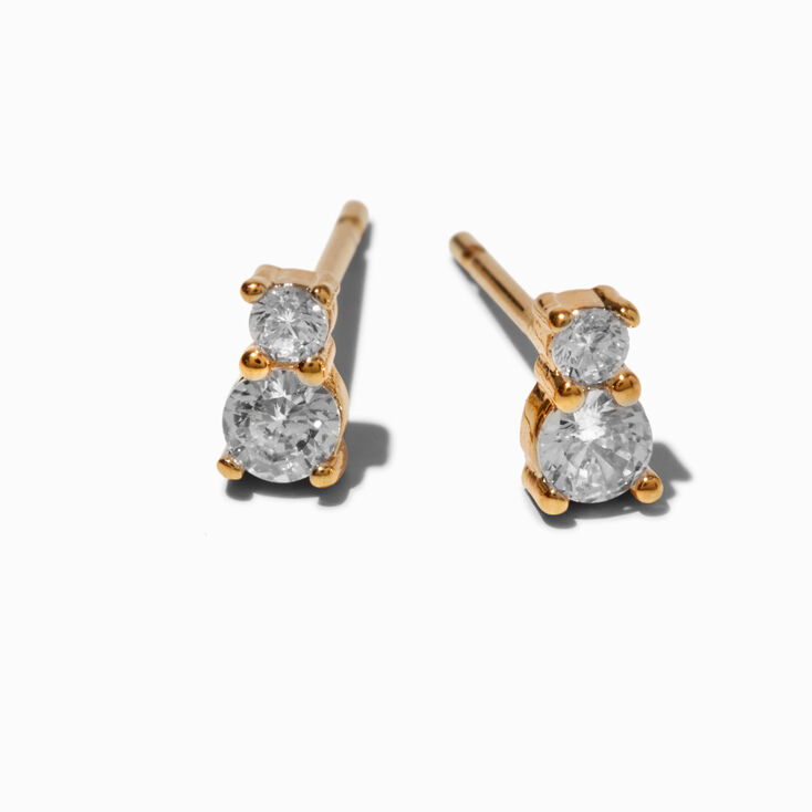 ICING Select 18k Yellow Gold Cubic Zirconia Mini Stack Stud Earrings,