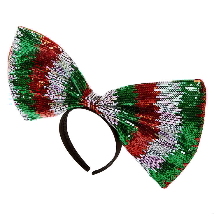 Oversized Sequin Bow Headband,