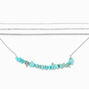 Burnished Silver Turquoise Beaded Multi Strand Necklace,