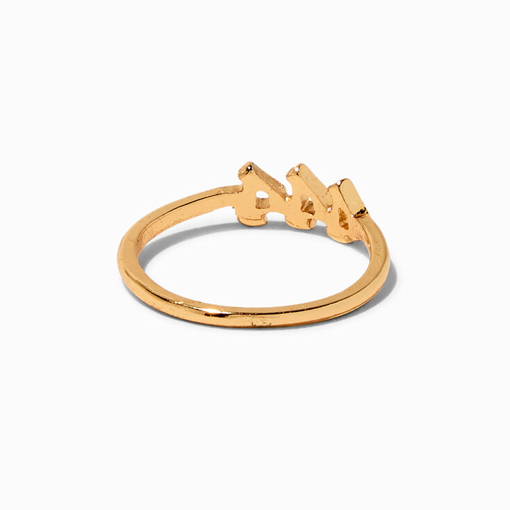 444 Angel Number Gold-tone Ring,
