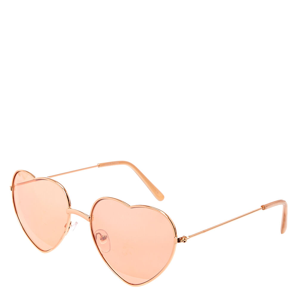Pink tinted heart sunglasses