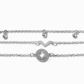 Silver &amp; Turquoise Cuff &amp; Chain Bracelet Set - 5 Pack,