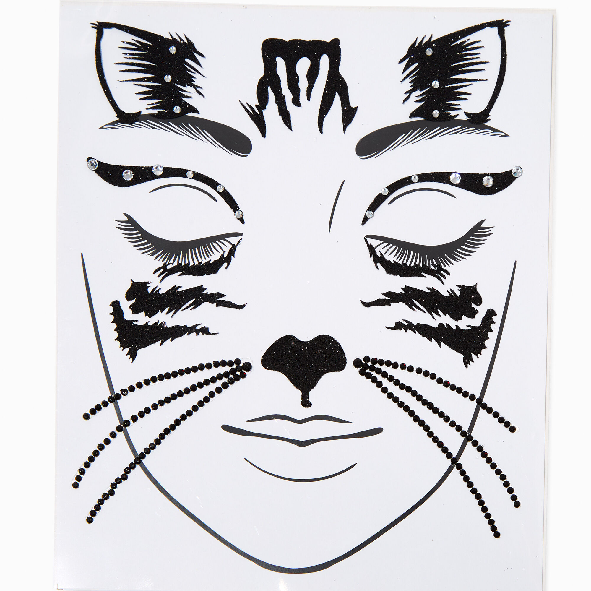 Black Cat Face Gems Icing US