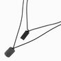 Black Tag Necklace Set - 2 Pack,