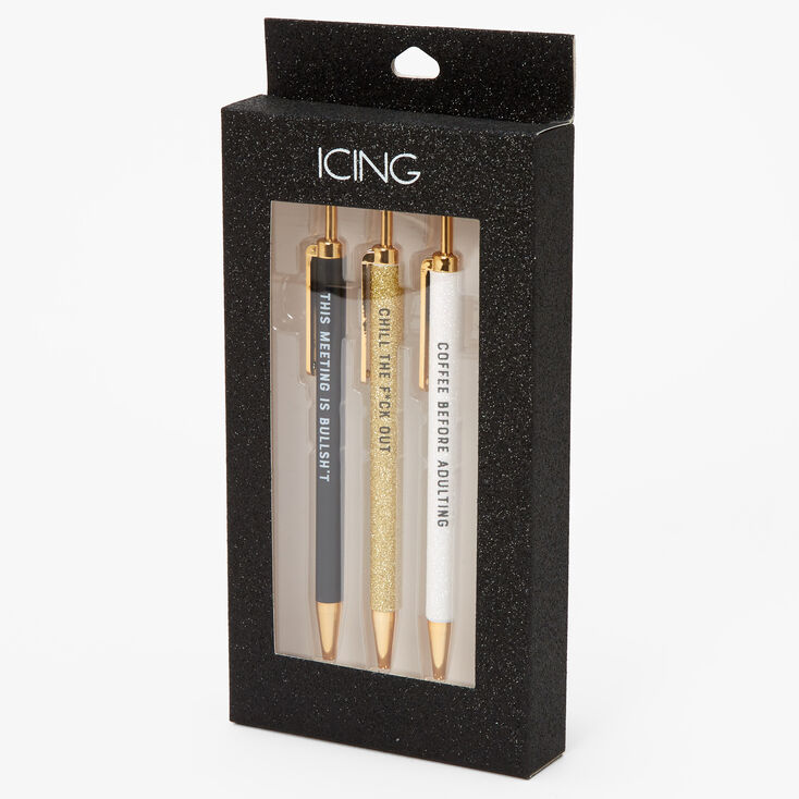 Gold Neutral Mixed Phrase Pens - 3 Pack,