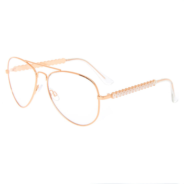Pearl Rose Gold Aviator Frames,