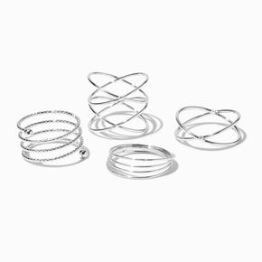 Silver Spiral Rings - 4 Pack,