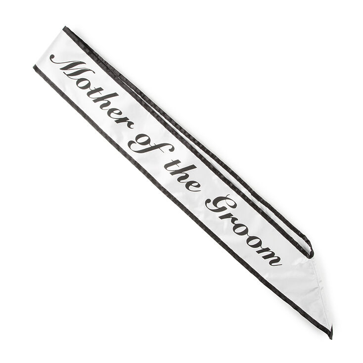 Black & White Mother of the Groom Sash,