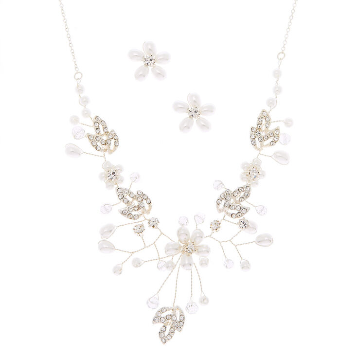 Silver Floral Vine Jewelry Set - 2 Pack,