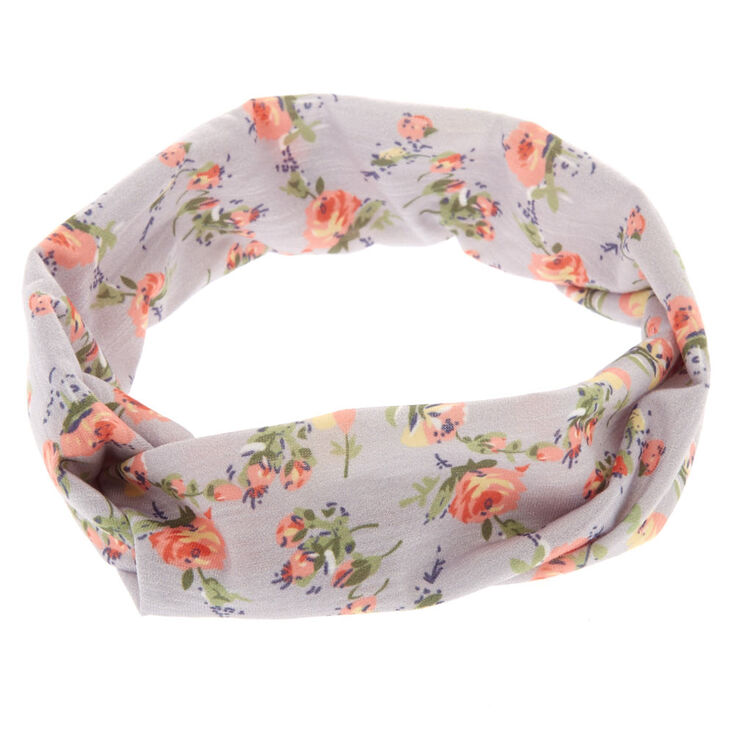 Grey Roses Headwrap,