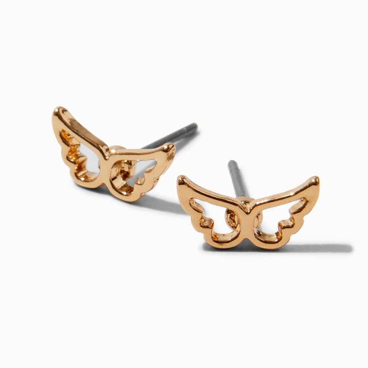 Gold-tone Butterfly Wings Stud Earrings,