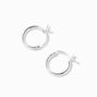 Icing Select Sterling Silver 12MM Hinge Hoop Earrings,