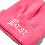 &quot;Brat&quot; Rhinestone Studded Knit Beanie Hat,