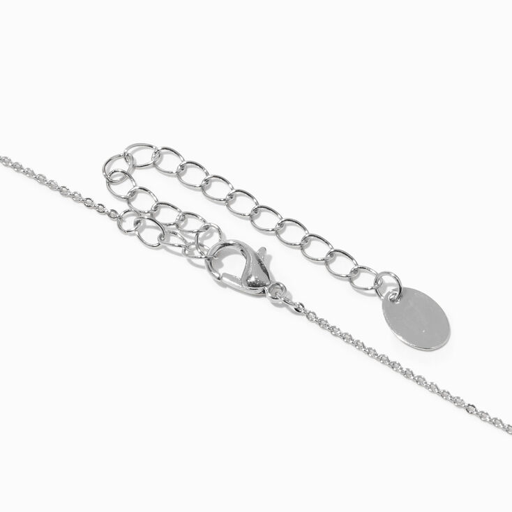 Silver Cursive Lowercase Initial Pendant Necklace - J,