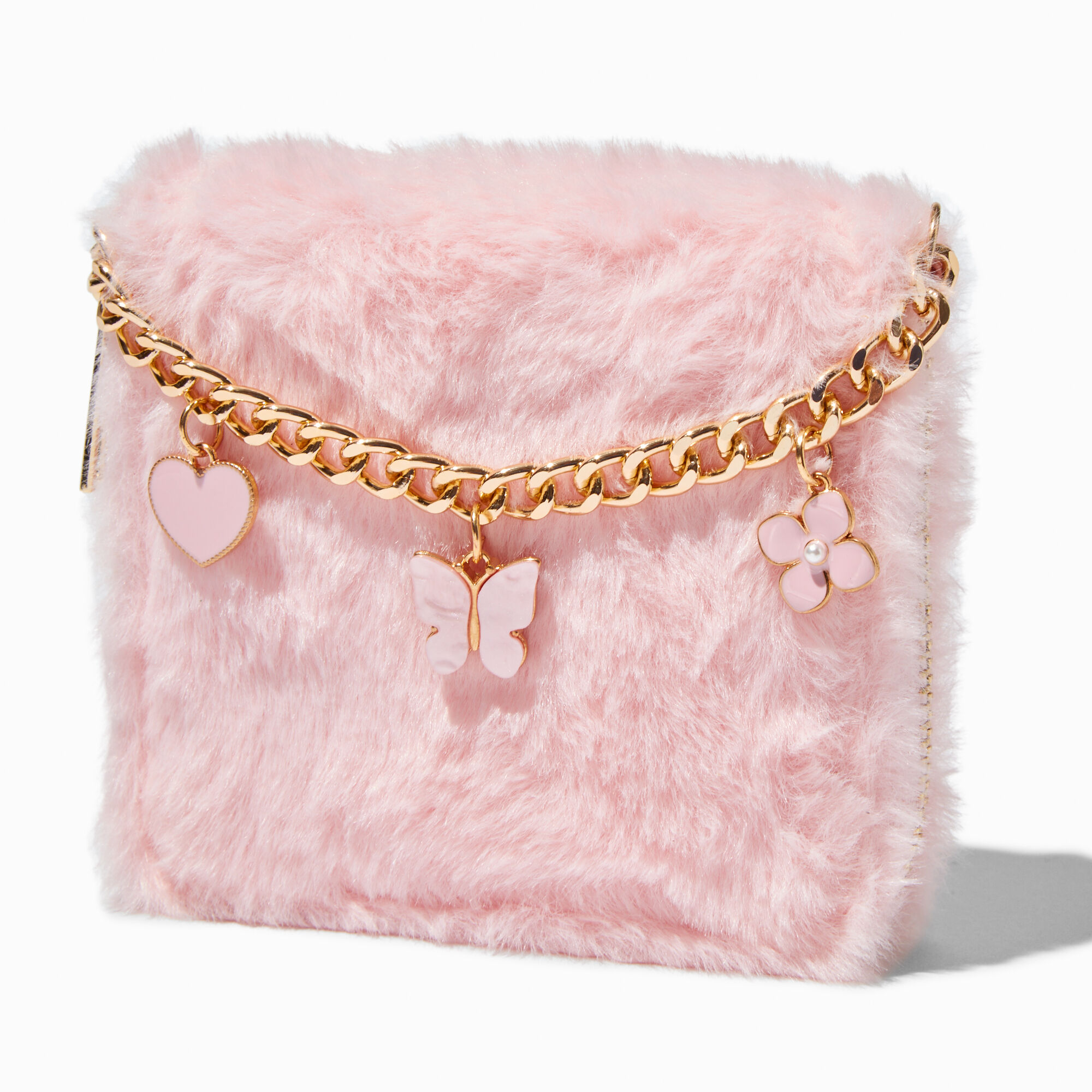 Blush Pink Furry Zip Around Wallet Icing US