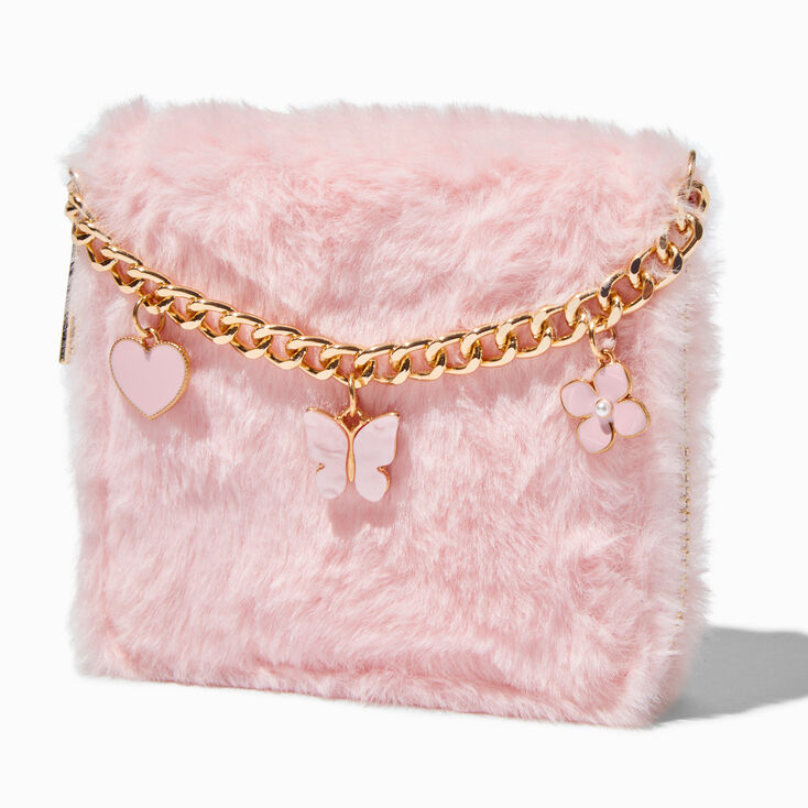 Blush Pink Furry Zip Around Wallet,