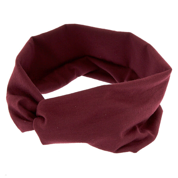 Wide Jersey Twisted Headwrap - Midnight Plum,