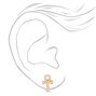 Gold Embellished Ankh Stud Earrings,