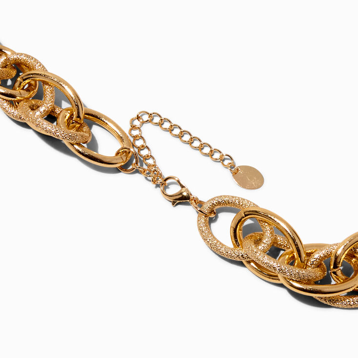 Gold-tone Mega Textured Chain Necklace ,