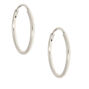 Silver Titanium 10MM Sleek Hoop Earrings,