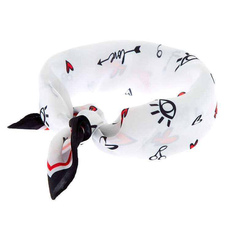 Eye Heart You Fashion Neck Scarf - White,