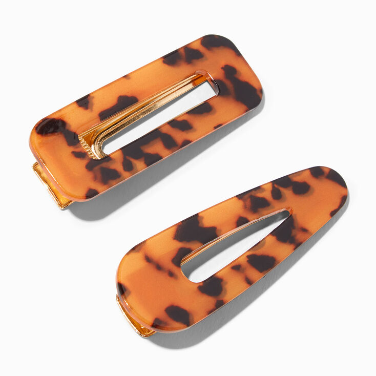 Tortoiseshell Hair Clips - 2 Pack/Brown,