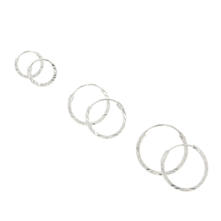 925 Sterling Silver Lazercut Hoop Earrings,