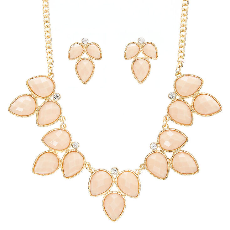 Ivory Leaf Necklace & Earring Set,