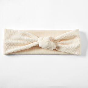 Velvet Knit Knotted Headwrap - Ivory,