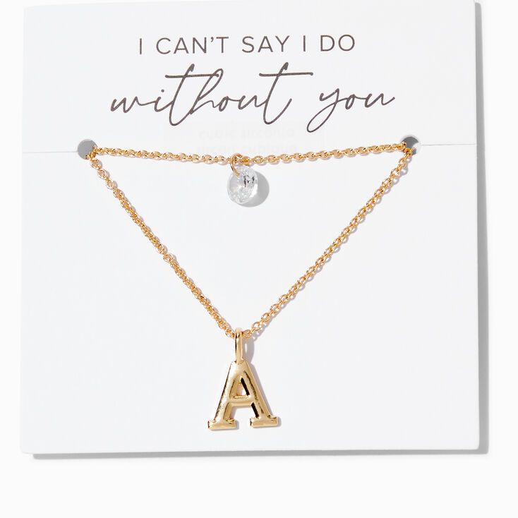 Bridesmaid Multi Strand Initial Pendant Necklace - A,
