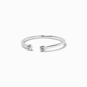 ICING Select Sterling Silver Crystal Open-Front Toe Ring,