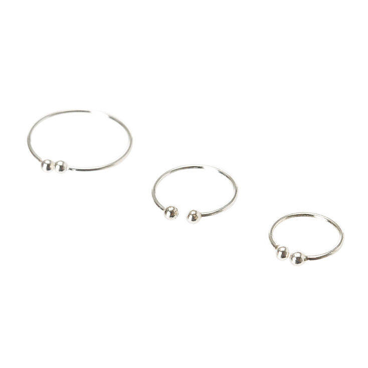 Graduated Silver Faux Septum Ring Set,