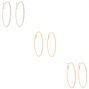 Mixed Metal 50MM Hoop Earrings - 6 Pack,