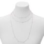 Rose Gold Cubic Zirconia Multi Strand Necklace,