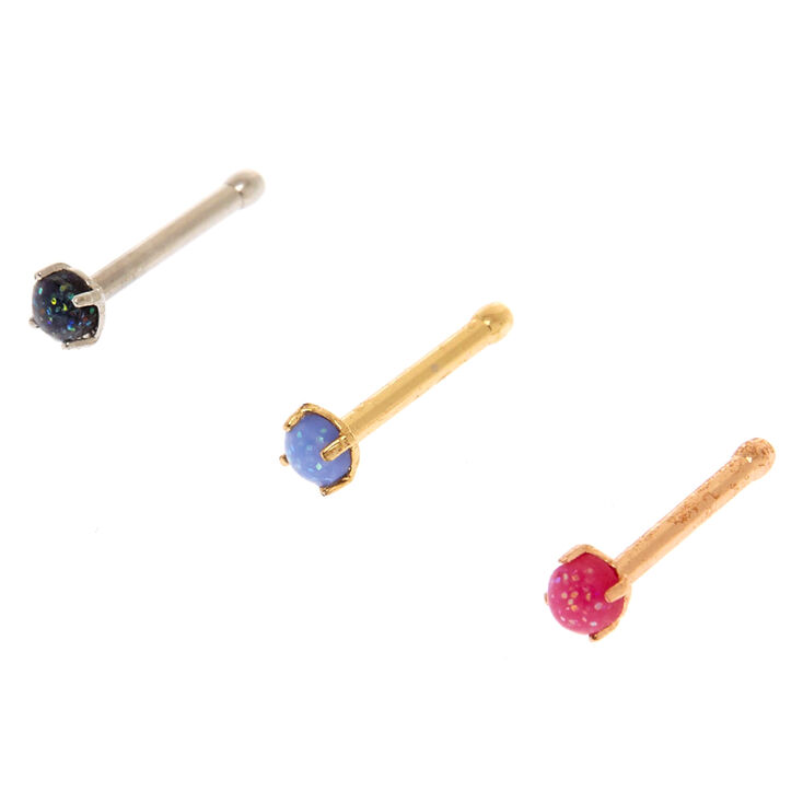 20G Bright Opal Nose Studs,