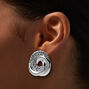 Silver-tone Crystal Big Knot Stud Earrings ,