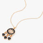Gold &amp; Black Evil Eye With Heart Charms Pendant Necklace,