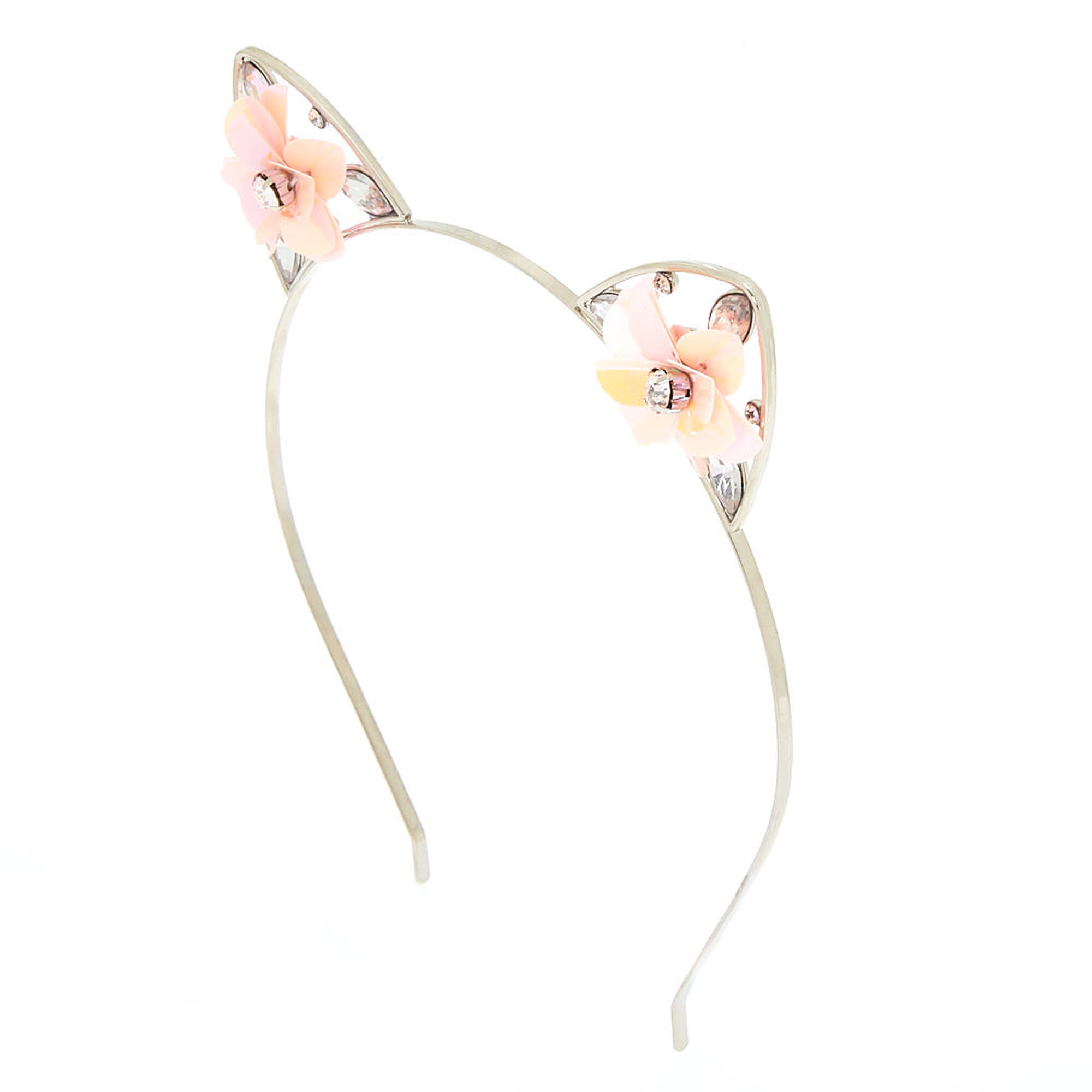 Sequin Flower Cat Ears Headband Baby Pink Icing Us