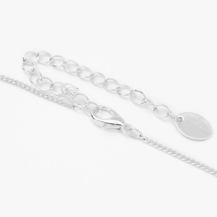 Silver Birthstone Color Tag Pendant Necklace - January,
